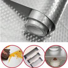 SILVER Adhesive Aluminum Foil Waterproof Stove Wall Protector - Model 2 - View 1