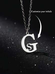 Customized Double English Letter Necklace, Stainless Steel Necklace, Customized Initial Letter Pendant Necklace For Female Couple Jewelry Minimalist Handmade Birthday Gift Christmas Gift Valentine's Day Gift For Girlfriend And Boyfriend