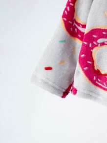 2pcs/Set Young Girl Flannel Pajamas Suit With Warm Lining, Autumn/Winter Children Thicken Homewear Thermal Underwear Set