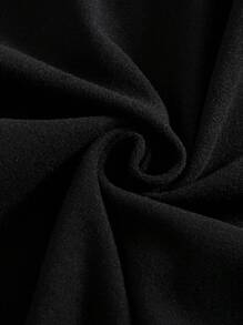 Top de camada de base térmica com decote redondo e cor sólida clássica para meninas, manga comprida, item essencial para uso diário - Preto - Ver 8