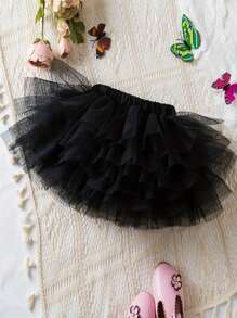 Young Girl Pleated Net Tutu Skirt For Children, New Versatile Design