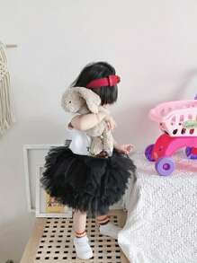 Young Girl Pleated Net Tutu Skirt For Children, New Versatile Design