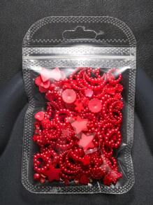 200 颗珍珠红粉蓝紫粉色系列水钻指甲水钻多款混合 Y2K 珍珠蝴蝶结心形玫瑰山茶花雪花星星月亮太阳微水钻闪亮美甲沙龙 3D 尺寸混合珍珠树脂美甲装饰组合 - 彩色 - 查看 11