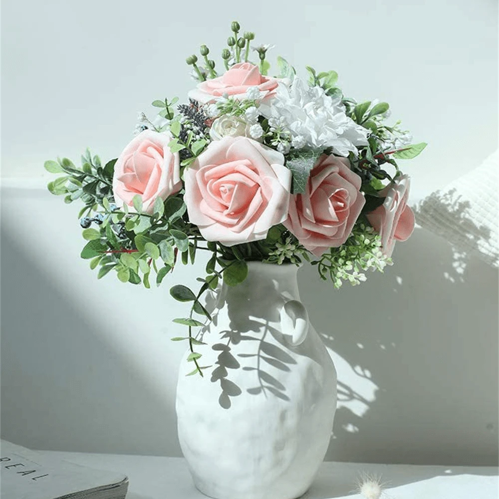 25pcs Real Looking Artificial Roses Flowers Lavender Violet Pink Purple