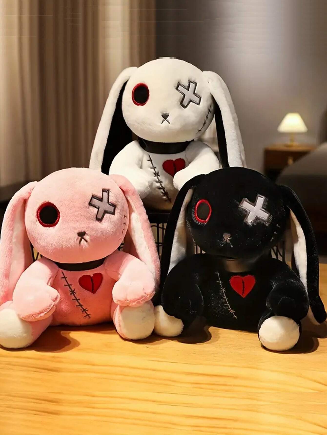 Molutian 25cm/9.84inch Creepy Goth Rabbit Plush Crazy Rabbit Plush Toys