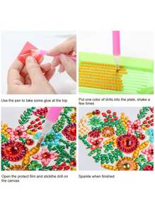 DIY Diamond Painting Greeting Card, Handmade Rhinestone Studded Festive Wish Card For Gift - Multicolor - View 13