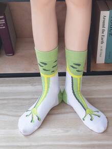 1/3 Pairs Of Women's Spring And Autumn Animal Feet Funny Pattern Cartoon Funny Pattern Frog Creative Tube Socks, Fall - Multicolor - View 10