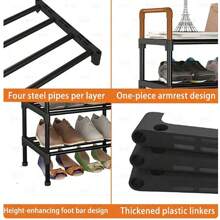 8 ripiani portascarpe, scaffale di stoccaggio in tubi metallici, portascarpe multifunzionale, facile da montare, porta scarpe per corridoio, camera da letto, ingresso, soggiorno, forniture per l'organizzazione e lo stoccaggio domestico, organizer per scarpe in tessuto, requisiti per la casa accogliente
