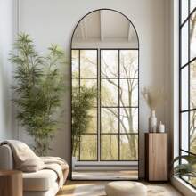 Melodieux Oversized Aluminum Alloy Mirror - Elegant Arch Design, Wall/Floor Mountable - Versatile Decor For Bedroom, Dressing Room, Or Living Room Home Decor Back To School Room Decor School Supplies