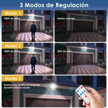 Lámpara Solar Led con Sensor de Movimiento con Paneles Solares, 108 COB Brillantes ip65 a Prueba de Agua con Cable de 5 Metros, Lámpara de Pared Solar Dividida Que Puede Almacenar Energía Eléctrica, con 3 Modos de Iluminación Aptos para Jardín, Exterior, Pasillo de Patio
