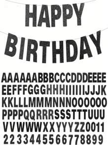 112pcs DIY Sequin Bunting Set - DIY Banner Includes 107 Letters & Numbers, 3 Ropes And 2 Threading Devices, For Events, Parties, Birthday, Bachelorette, Christmas, Any Party Decorations, Customizable