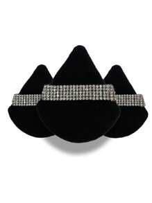 24pcs/15pcs/8pcs/3pcs Flocked Triangle Makeup Sponges, Soft & Fluffy Texture, Suitable For Face & Body Powder Puff, Mixed Set Makeup Beauty Tools,Giveaways,Travel,Cheap Stuff,Travel Essential - Black - View 10