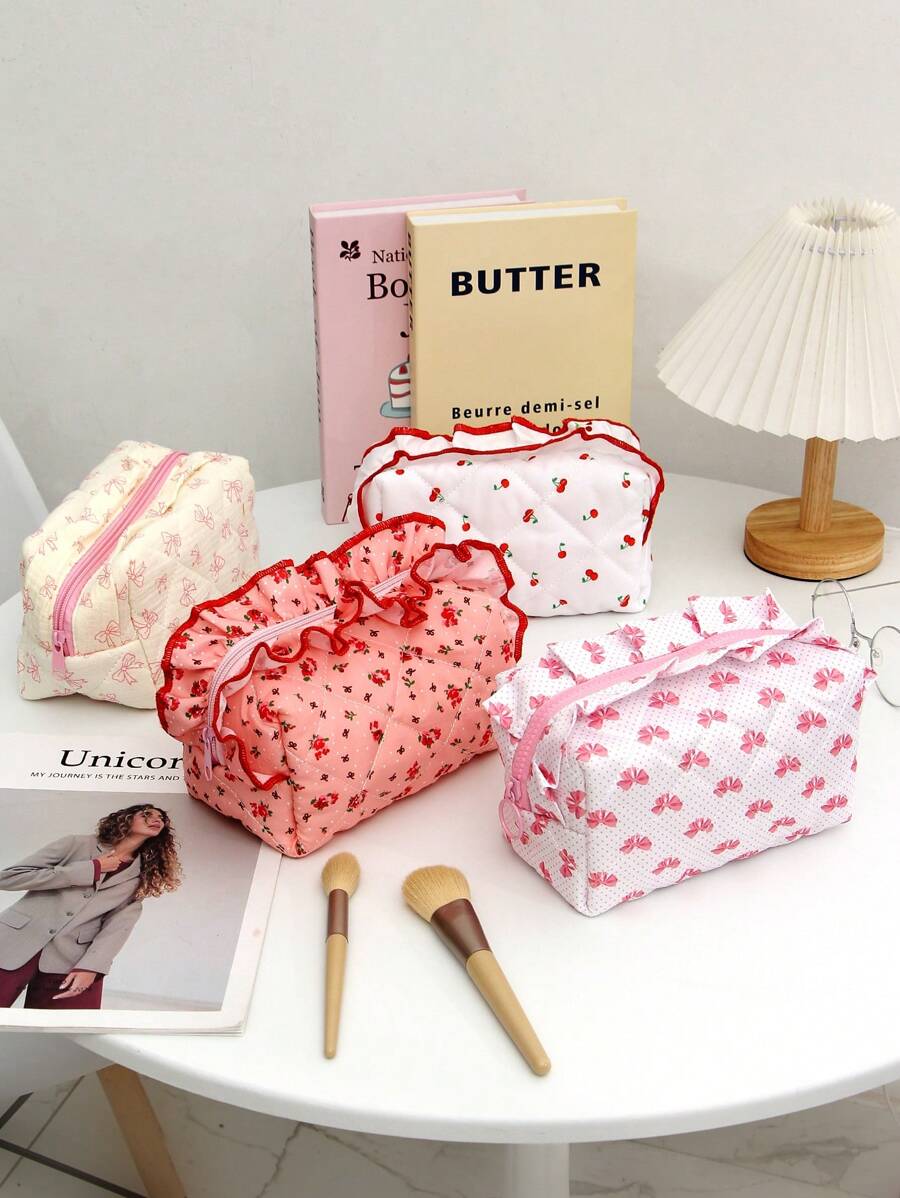 1 estojo organizador de viagem para eletrônicos com estampa floral, bolsa de transporte para itens essenciais de viagem, para cabo, cabo de carregamento, disco rígido externo, carregador portátil para negócios, viagens, escola, faculdade, material escolar de escritório, acessórios escolares, volta às aulas, estudantes universitários