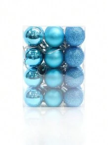 24 quả bóng trang trí Giáng sinh, thích hợp để treo đồ trang trí trên cây thông Noel, Giáng sinh - Nhiều màu - Xem 4