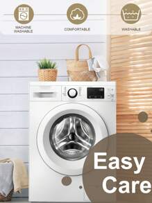 2 vỏ gối màu trơn, mềm mại và thông thoáng, thoải mái khi ngủ, thích hợp cho phòng ngủ phòng khách, có thể giặt bằng máy - Hồng - Xem 7