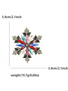 Christmas Rhinestone Snowflake Brooches For Women Unisex Beautiful Pins Multi-Color Available Casual Party Accessories Gifts