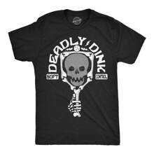 Mens Deadly Dink Pickleball T Shirt Funny Shirt Pickleball Tee For Guys Mens Funny T Shirts Cool Vintage Fashion T-Shirt Gift Classic Menswear - Heather Black - View 1