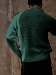Pulover bărbătesc vintage casual cu guler înalt