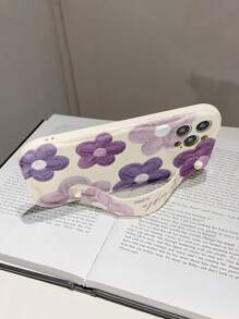 Summer Daisy 1pc Fashion Floral Printed Thick Shockproof Phone Case With Bracket Function, Compatible With Apple And Series Waterproof Anti-Fall Scratch Resistant