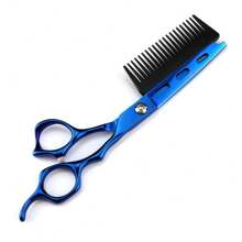 Customize NAME Professional JP440c Steel 6 '' Blue 2 In 1 Cut Hair Scissors With Comb Haircut Barber Tools Hair Cutting Shears Hairdresser Scissors