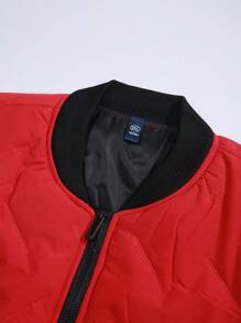 Chaqueta con cuello mao para hombre para exteriores, ajuste holgado ligero y vintage, nueva llegada de otoño/invierno - Rojo - Ver 3