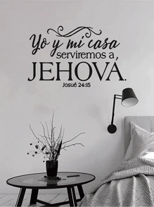 1pc Spanish Bible Verse PVC Home Decoration Stickers For Living Room, Bedroom, Study Room, Porch, Kitchen, Window, Mirror, Stickers, Wall Decal, Vinyl Decal For Home Decorations, Spring Decoration Items Refresh Your Home, Festival Decoration Stickers Gifts Birthday Graduation