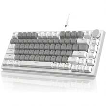 AJAZZ Teclado mecánico con cable AJA ZZ AK820 al 75%: admite intercambio en caliente, cuenta con una perilla de metal, estructura de junta para una experiencia de escritura cómoda, adecuado para trabajo de oficina y juegos, compatible con Windows/ - Multicolor - Ver 9