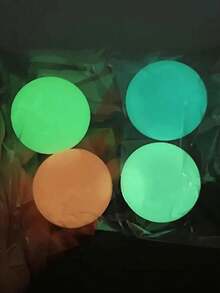 1pc Random Luminous Air Squeeze Ball, Suction Ceiling Sticky Ball, Wall Adsorption Stress Relief Bouncy Ball, Air Sticky Target Ball Pressure Relief Toy - Multicolor - View 1