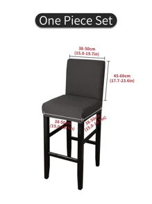 1 cái/4 cái/6 cái Bộ vỏ bọc ghế quầy bar bằng nhung lụa sữa đơn giản hiện đại màu trơn in họa tiết đơn giản - Màu xám đen - Xem 8