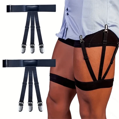 1pc/Set Adjustable Men's Shirt Stays With Non-Slip Locking Clamps - Keep Your Shirt Tucked In All Day!, Ideal Choice For Gifts Suitable For Teen Summer Casual Outdoor Athletic Or Vacation Travel Or Graduation Gifts Or Birthday Dress Accessories Or Daily Wear