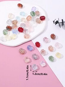 10 hạt mặt dây chuyền hình khối pha lê thủy tinh màu ngẫu nhiên, phụ kiện vòng tay trang sức tự làm, phong cách cổ điển - Phụ kiện thương hiệu hoa Sugar Cube - Xem 2