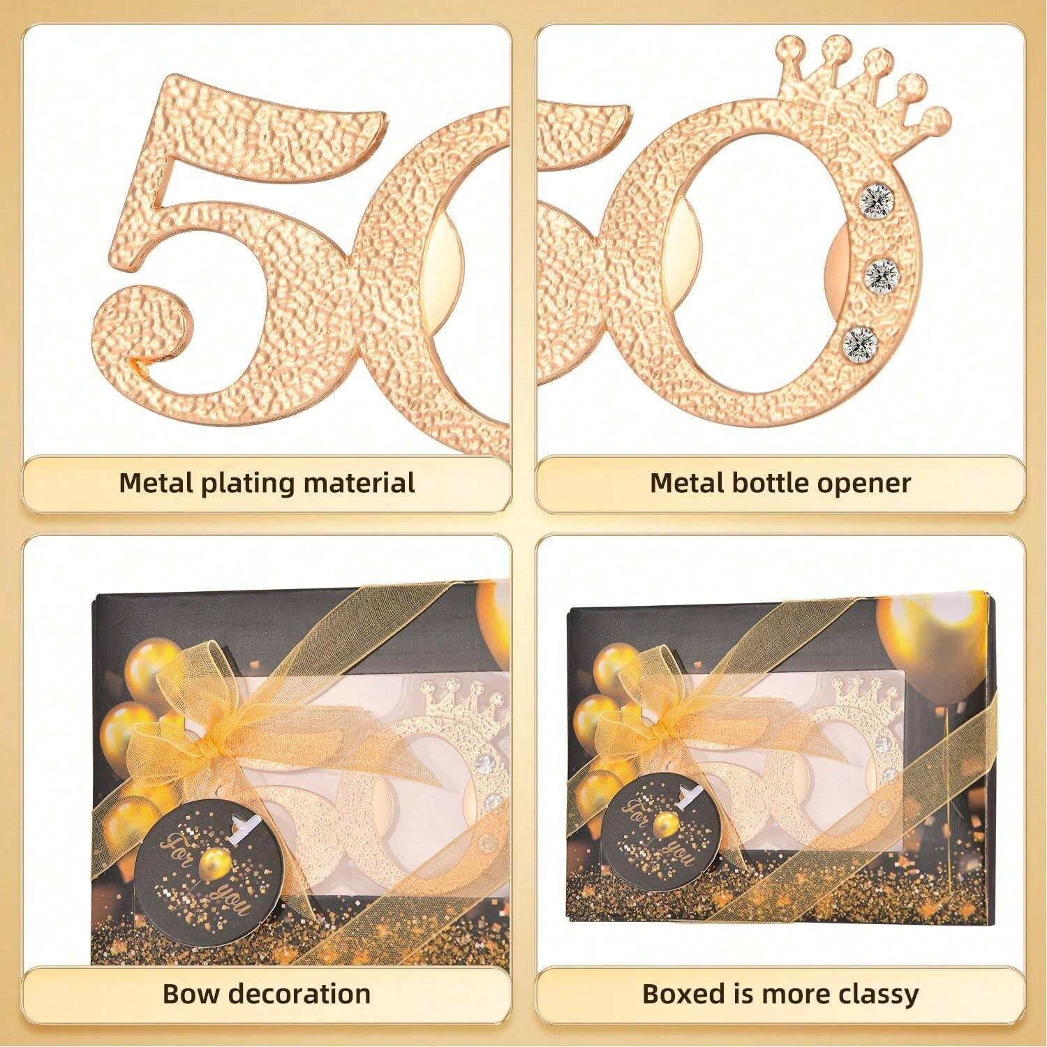 Black Gold 50th Birthday Party Bottle Opener, Popular Gifts For 50th