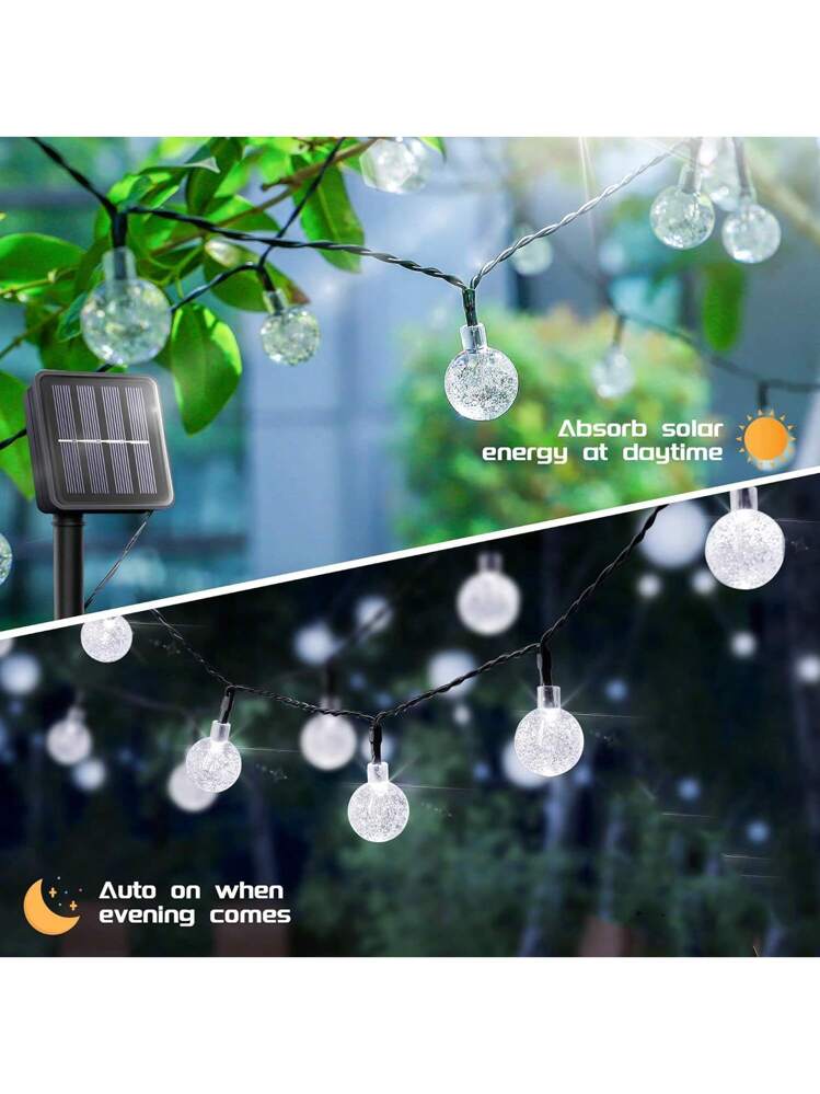 Catena Di Luci Solari Per Esterni 8 M Con 80 LED – 8 Modalità, IP65, Impermeabile, Luce Bianca Calda, Per Giardino, Terrazzo, Feste - 2