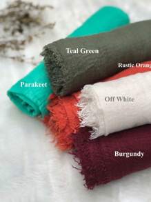 1 Chiếc Khăn Trùm Đầu Bằng Vải Crepe Màu Trơn Phong Cách Bohemian Cổ Điển, Khăn Trùm Đầu Hijab Đơn Giản Cỡ Lớn, Khăn Trùm Đầu Hàng Ngày Cho Phụ Nữ, Băng Đô Cho Mọi Mùa - Nhiều màu - Xem 4