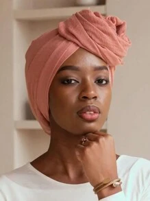 1 Chiếc Khăn Trùm Đầu Bằng Vải Crepe Màu Trơn Phong Cách Bohemian Cổ Điển, Khăn Trùm Đầu Hijab Đơn Giản Cỡ Lớn, Khăn Trùm Đầu Hàng Ngày Cho Phụ Nữ, Băng Đô Cho Mọi Mùa - Nhiều màu - Xem 2