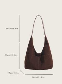 1 pieza Bolso de hombro multibolsillo FEISTURE, hecho de tela con apariencia, incluye una mini bolsa, adecuado para niñas, mujeres, estudiantes universitarias, mujeres que inician su carrera y damas de oficina, excelente para el trabajo, los negocios, los trayectos y la escuela, bolso de moda
