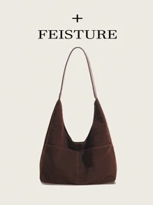 1 pieza Bolso de hombro multibolsillo FEISTURE, hecho de tela con apariencia, incluye una mini bolsa, adecuado para niñas, mujeres, estudiantes universitarias, mujeres que inician su carrera y damas de oficina, excelente para el trabajo, los negocios, los trayectos y la escuela, bolso de moda
