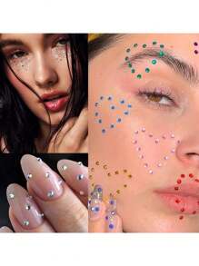 AVYRING 3 片彩虹水钻珍珠自粘珠宝适用于眼睛脸部身体头发宝石粘贴节日钻石配饰服装指甲 DIY 化妆 3 毫米 4 毫米 5 毫米 6 毫米 - 彩色 - 查看 7