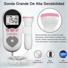 Monitor Ultrasonido Portátil Doppler Fetal para Escuchar los latidos de tu Bebe durante el Emabarazo - Blanco - Ver 6