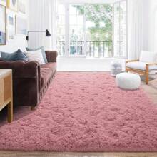 Soft Shag Rugs For Bedroom, Blush Fluffy Shaggy Rugs For Living Room, Luxury Modern Plush Carpet Girls Boys Room Dorm Indoor Home Decor, Upgrade Non-Slip - 臉紅 - 查看 4