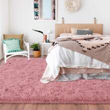 Soft Shag Rugs For Bedroom, Blush Fluffy Shaggy Rugs For Living Room, Luxury Modern Plush Carpet Girls Boys Room Dorm Indoor Home Decor, Upgrade Non-Slip - 臉紅 - 查看 2