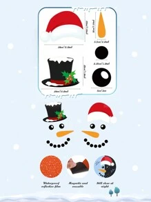 22pcs/1 Set Christmas Snowman Snowflake Magnetic Decor Set, Refrigerator Decal Stickers Decorations For Garage Door Banner Xmas Holiday Party Home Decorations Supplies