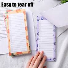 1 件软水果图案磁性冰箱贴纸便签本，50 张可撕磁性吸附记事本，适用于购物清单和计划最佳礼物 - 彩色 - 查看 3