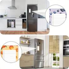 1 件软水果图案磁性冰箱贴纸便签本，50 张可撕磁性吸附记事本，适用于购物清单和计划最佳礼物 - 彩色 - 查看 4