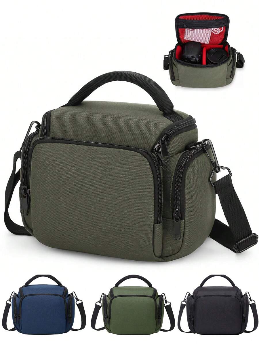 Waterproof Portable Anti-Shock Oxford Digital Camera Case Compatible Protector Travel Camera Lens Carry Case For DSLR SLR - 綠色 - 查看 1