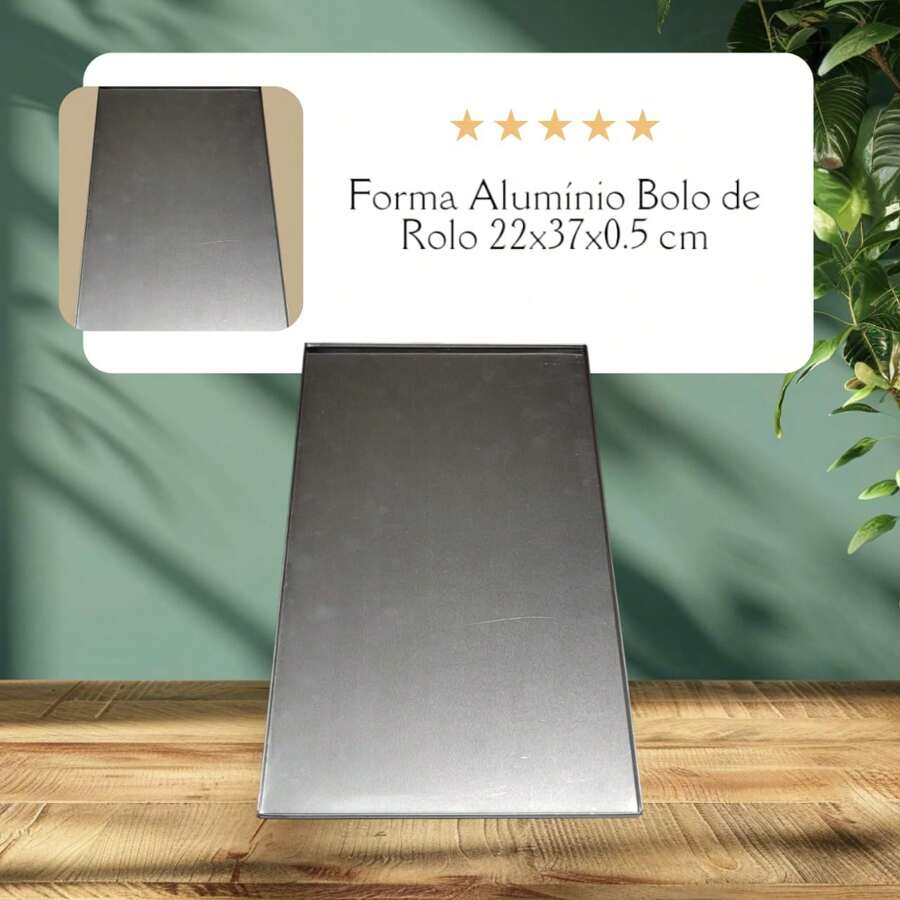 Aluminum Roll Cake Pan 22x37x0.5 Cm - 4 Piece Kit - 銀色 - 查看 1