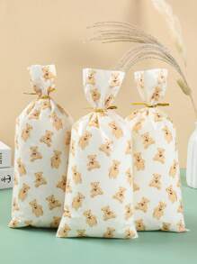 25/50 件可爱熊图案礼品袋，带金属扭结的礼品包装袋，婚礼节日生日派对用品，性别揭秘派对宝贝送礼会新娘送礼会礼物 - 彩色 - 查看 1