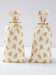 25/50 件可爱熊图案礼品袋，带金属扭结的礼品包装袋，婚礼节日生日派对用品，性别揭秘派对宝贝送礼会新娘送礼会礼物 - 彩色 - 查看 8