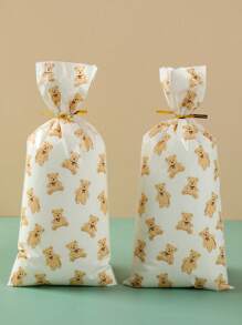 25/50 件可爱熊图案礼品袋，带金属扭结的礼品包装袋，婚礼节日生日派对用品，性别揭秘派对宝贝送礼会新娘送礼会礼物 - 彩色 - 查看 7