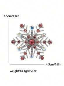Christmas Rhinestone Snowflake Brooches For Women Unisex Beautiful Pins Multi-Color Available Casual Party Accessories Gifts